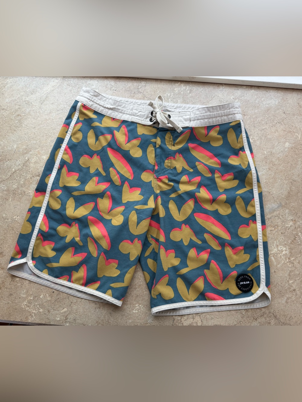 Prana Vintage Boardshorts-Catalina Indo Disco, Size 30, Inseam 8